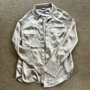Beige Satin Button Down